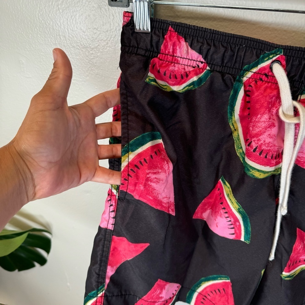 H&M men's watermelon print swim shorts surfboard trunks pockets mesh liner small - Picture 2 of 11